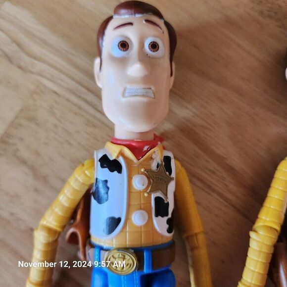 Disney Pixar Toy Story Woody Action Figures 1 Talks Posable 2 in Lot 2 Diff Face - Picture 2 of 7